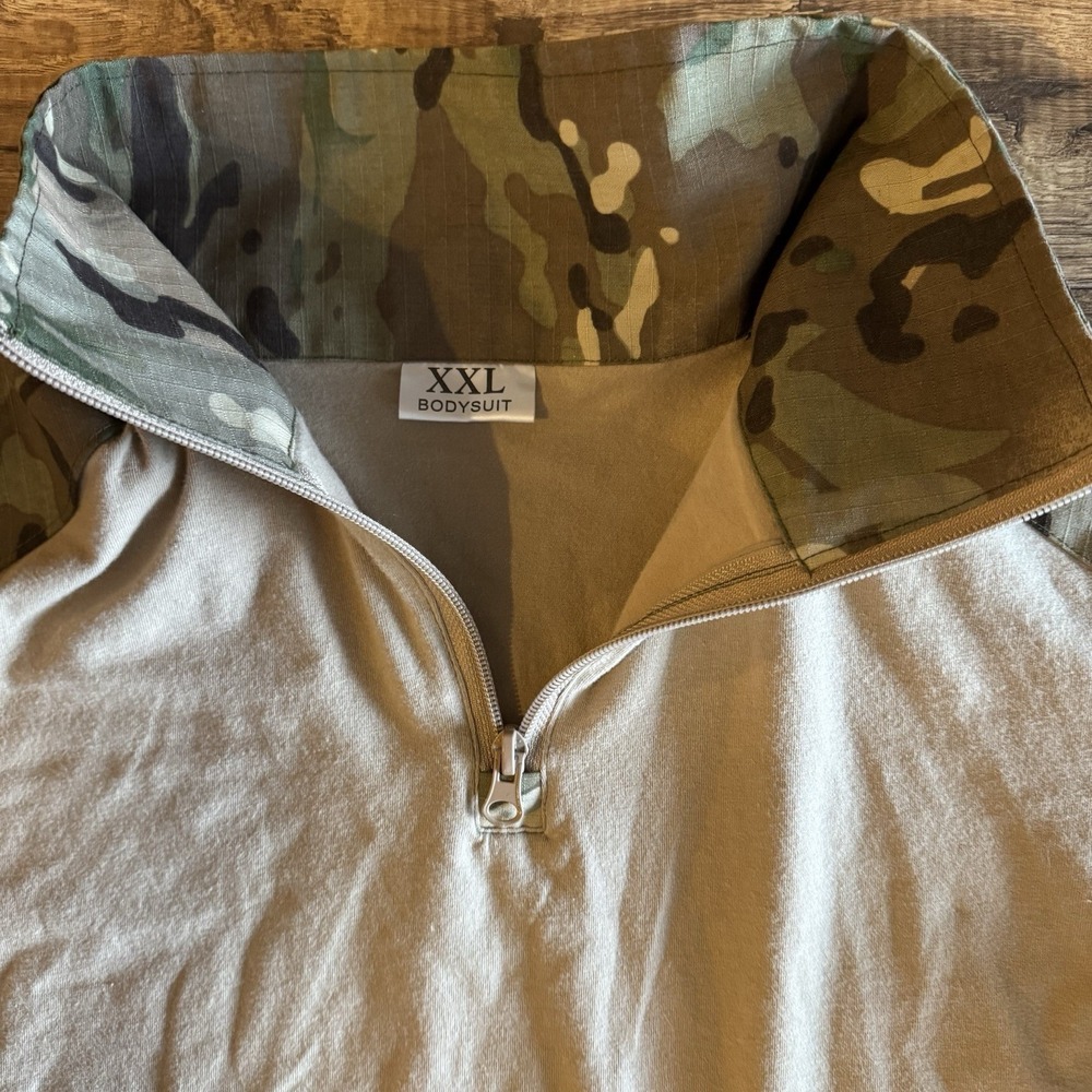 Military Tactical Camouflage Bodysuit Shirt Men's XXL Paintball Hunting Outdoor - Picture 4 of 14